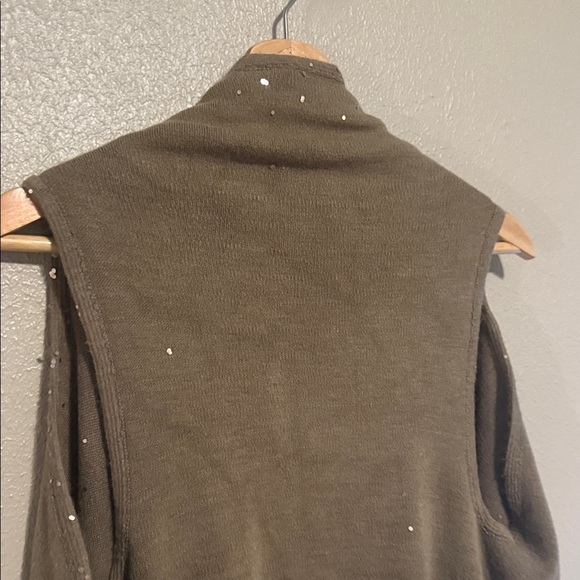 Anthropologie Do Everything in Love Brown Knit Vest with Sequins - Picture 7 of 7